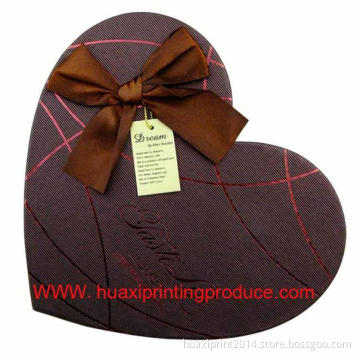 deep brown  heart-shaped chocolate boxes